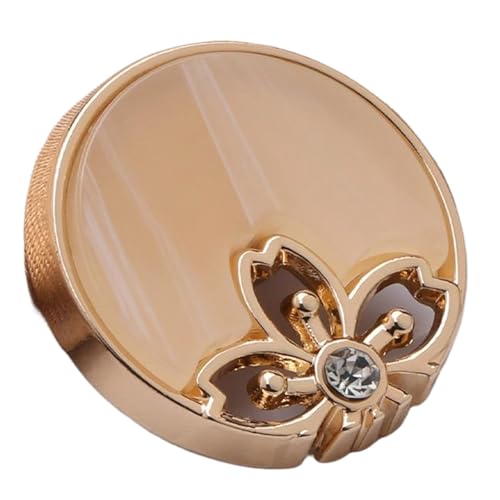 Legierungs-Blumenknopf mit Strasssteinen für Mäntel und Strickwaren, Farbe 4, 18mm-10 Stk von Chlikeyi