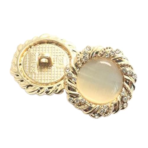 Metallknöpfe mit Strasssteinen für Damenanzüge und -mäntel, 18-25mm, Gold, 25mm-10 Stk von Chlikeyi