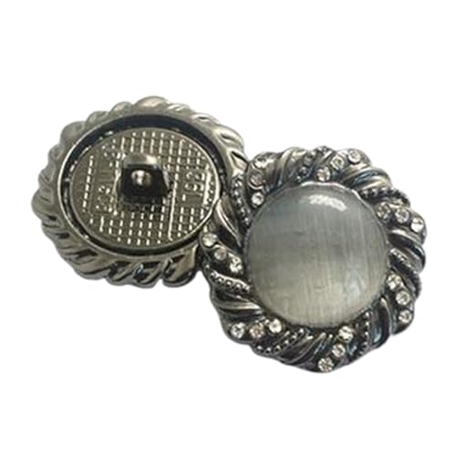 Metallknöpfe mit Strasssteinen für Damenanzüge und -mäntel, 18-25mm, Gun Black, 18mm-10 Stk von Chlikeyi
