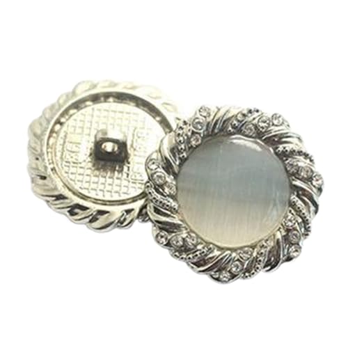 Metallknöpfe mit Strasssteinen für Damenanzüge und -mäntel, 18-25mm, Silber, 23mm-10 Stk Metallknöpfe mit Strasssteinen für Damenanzüge und -mäntel, 18-25mm, Silber, 23mm-10 Stk von Chlikeyi