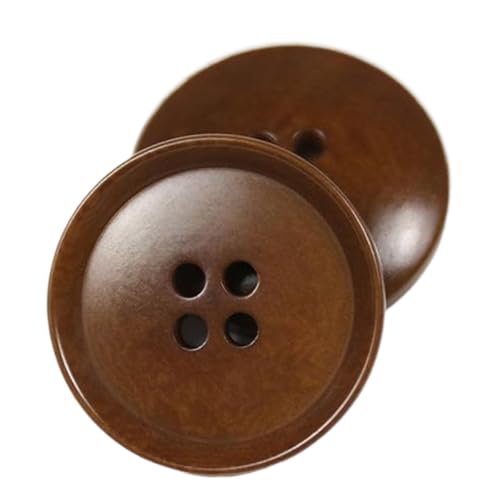 Natürlicher Obst-Vier-Augen-Knopf für Oberbekleidung, Kaffee, 25mm-10 Stk von Chlikeyi