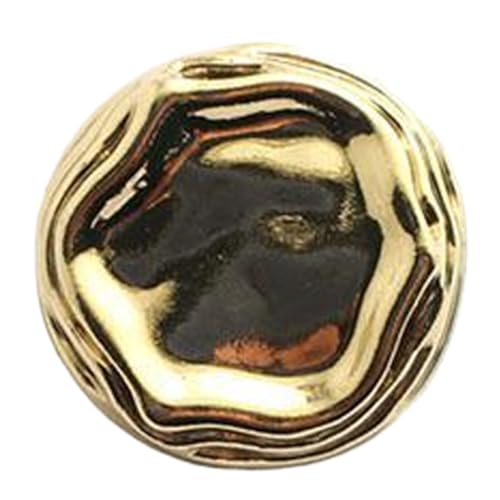 Polygonaler Metallknopf für Anzüge und Mäntel, 18-23mm, Gold, 18mm-10 Stk von Chlikeyi