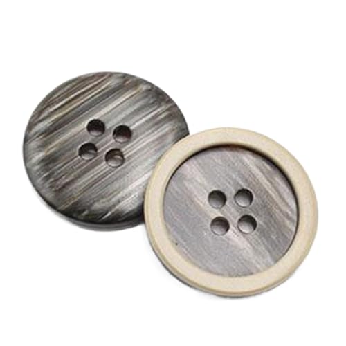 Schmalkantige Knöpfe aus gebürstetem Kunstharz mit Perlmutt-Finish, Kaffee, 25mm-10 Stk Schmalkantige Knöpfe aus gebürstetem Kunstharz mit Perlmutt-Finish, Kaffee, 25mm-10 Stk von Chlikeyi