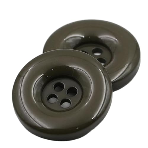 Schwarz-weiße Harzknöpfe mit vier Löchern für Mäntel und Jacken, Dunkelgrün, 30mm-10 Stk von Chlikeyi
