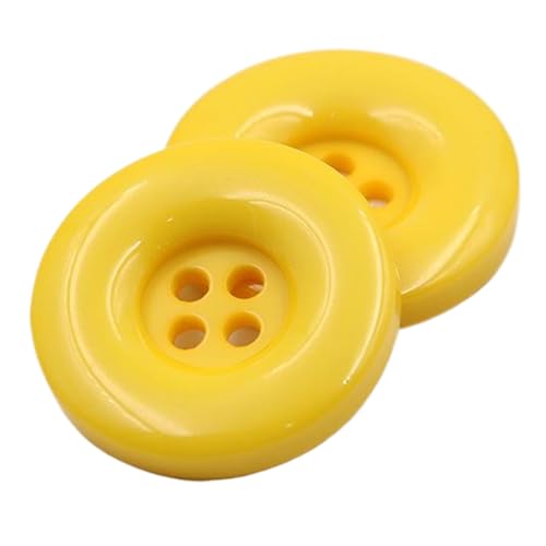 Schwarz-weiße Harzknöpfe mit vier Löchern für Mäntel und Jacken, Gelb, 23mm-10 Stk von Chlikeyi