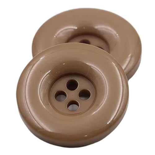 Schwarz-weiße Harzknöpfe mit vier Löchern für Mäntel und Jacken, Hellbraun, 30mm-10 Stk Schwarz-weiße Harzknöpfe mit vier Löchern für Mäntel und Jacken, Hellbraun, 30mm-10 Stk von Chlikeyi