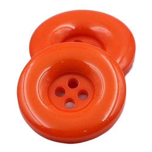 Schwarz-weiße Harzknöpfe mit vier Löchern für Mäntel und Jacken, Orange, 38mm-10 Stk Schwarz-weiße Harzknöpfe mit vier Löchern für Mäntel und Jacken, Orange, 38mm-10 Stk von Chlikeyi