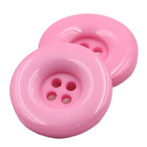 Schwarz-weiße Harzknöpfe mit vier Löchern für Mäntel und Jacken, Rosa, 20mm-10 Stk Schwarz-weiße Harzknöpfe mit vier Löchern für Mäntel und Jacken, Rosa, 20mm-10 Stk von Chlikeyi