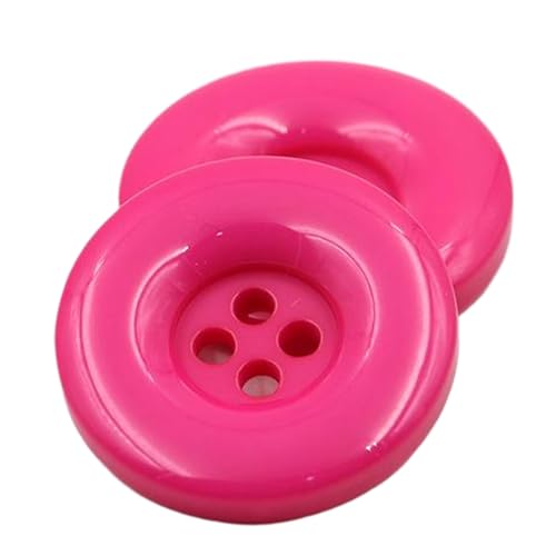 Schwarz-weiße Harzknöpfe mit vier Löchern für Mäntel und Jacken, Rosenrot, 30mm-10 Stk von Chlikeyi