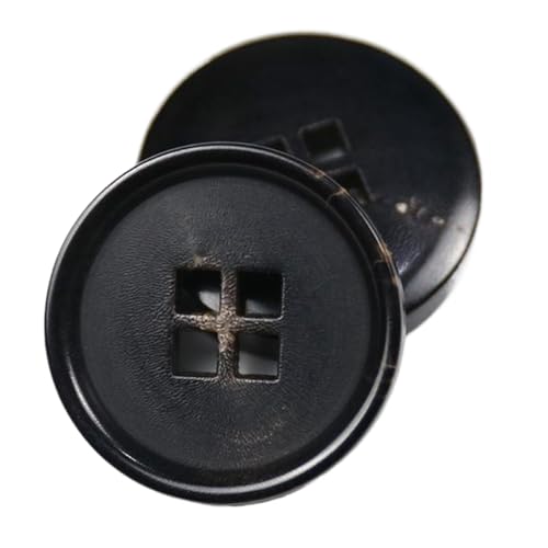 Schwarzer natürlicher Hornknopf mit quadratischer Öse für Mäntel, Schwarz, 18mm-10 Stk von Chlikeyi