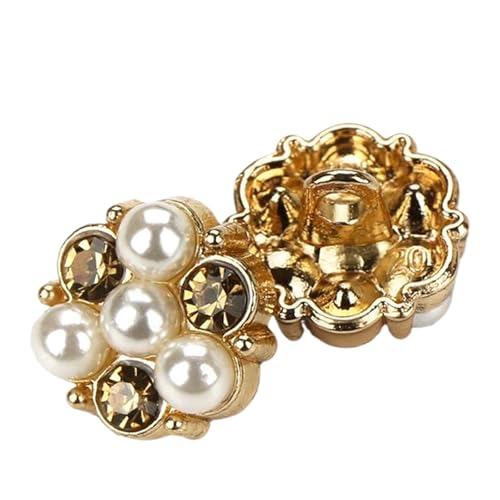 Vielseitige Knöpfe für Hemden und Pullover in Metallperle, Farbe 21, 13mm-10 Stk von Chlikeyi