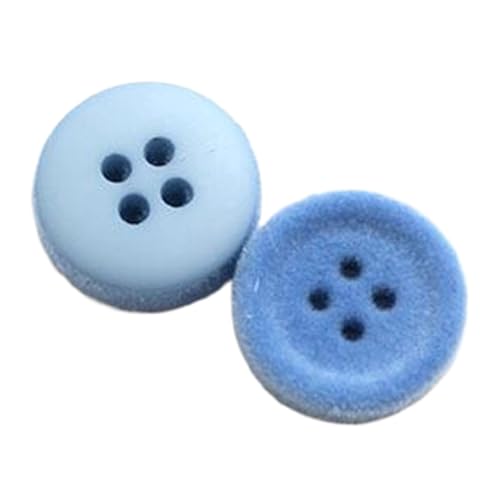 Vier-Loch-Beflockungsknöpfe aus Kunstharz mit runder Kante, farbige Knöpfe für Damenmäntel, Pullover, dekorative Knöpfe für Jacken, 18-28mm, Blau, 23mm-10 Stk Vier-Loch-Beflockungsknöpfe aus Kunstharz mit runder Kante, farbige Knöpfe für Damenmäntel, Pullover, dekorative Knöpfe für Jacken, 18-28mm, Blau, 23mm-10 Stk von Chlikeyi