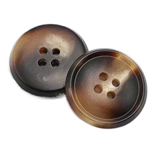 Vier-Loch-Knöpfe aus Hornharzimitat, Farbe 2, 25mm-10 Stk von Chlikeyi