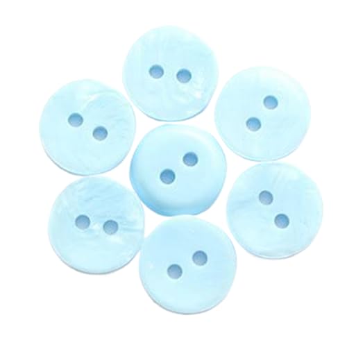 Zwei-Ösen-Perlmuttknopf aus Kunstharz, einfarbig, farbiger Hemdknopf, Pulloverknopf, 11,5mm, Blauer See, 11,5mm-10 Stk Zwei-Ösen-Perlmuttknopf aus Kunstharz, einfarbig, farbiger Hemdknopf, Pulloverknopf, 11,5mm, Blauer See, 11,5mm-10 Stk von Chlikeyi