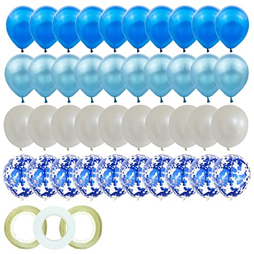 Chnegral 60-Teiliges 12-Latexballon-Set, für Babyparty, Hochzeit, Geburtstag, Themenparty, DekorationszubehöR (Blaue Serie) von Chnegral