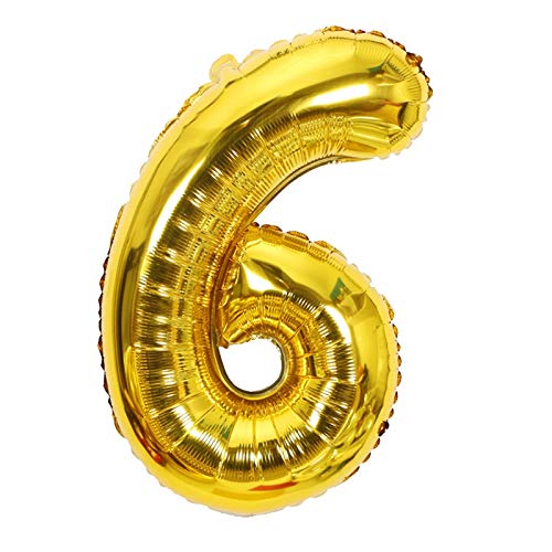 Chnegral Folienballons "Happy Birthday Needs", Party- oder Hochzeitsdekoration, goldene Zahlenballons, 6 Stück von Chnegral