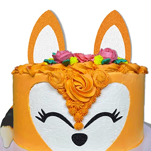 Fuchs Cake Topper Fuchsohren Set Kuchen Dekorationen für Geburtstagsfeier (Orange) von ChoJoy