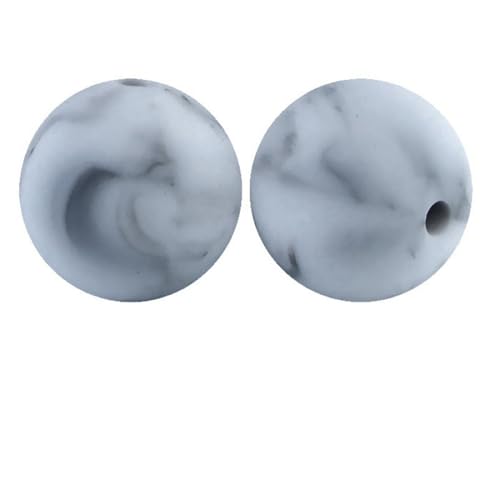 12mm 15mm 100 Stück Silikonperlen Silikon Perlen Sets Bedruckte Für Schlüsselanhänger Silicone Beads Stifte in Großpackung Armbänder Bulk Bunt Sport Silikonperlenring Zur Set (12mm,9) von ChongKuan