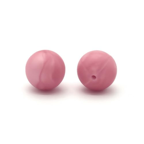 12mm 15mm 100 Stück Silikonperlen Silikon Perlen Sets Bedruckte Für Schlüsselanhänger Silicone Beads Stifte in Großpackung Armbänder Bulk Bunt Sport Silikonperlenring Zur Set (15mm,11) von ChongKuan