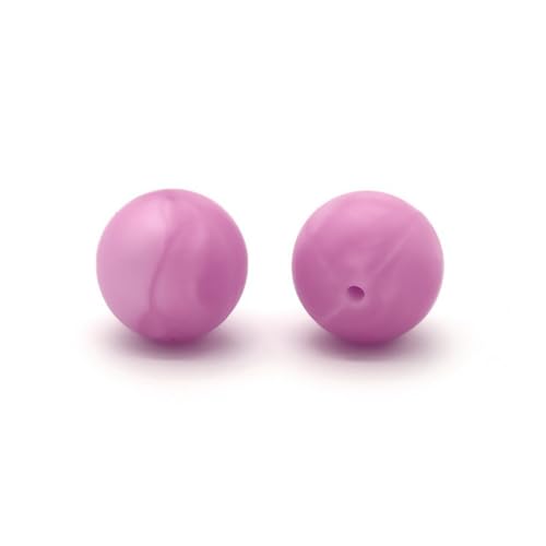 12mm 15mm 100 Stück Silikonperlen Silikon Perlen Sets Bedruckte Für Schlüsselanhänger Silicone Beads Stifte in Großpackung Armbänder Bulk Bunt Sport Silikonperlenring Zur Set (15mm,13) von ChongKuan