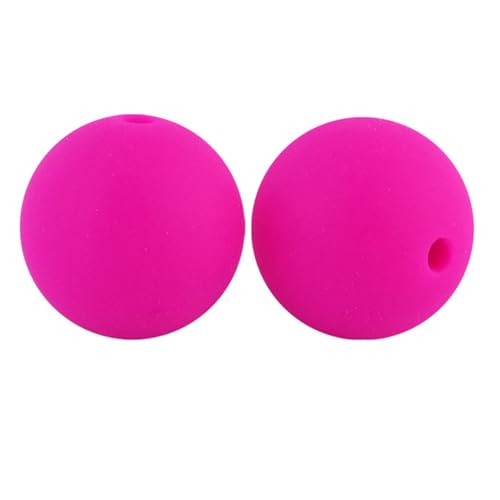 12mm 15mm 100 Stück Silikonperlen Silikon Perlen Sets Bedruckte Für Schlüsselanhänger Silicone Beads Stifte in Großpackung Armbänder Bulk Bunt Sport Silikonperlenring Zur Set (15mm,22) von ChongKuan