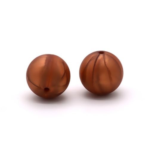 12mm 15mm 100 Stück Silikonperlen Silikon Perlen Sets Bedruckte Für Schlüsselanhänger Silicone Beads Stifte in Großpackung Armbänder Bulk Bunt Sport Silikonperlenring Zur Set (15mm,29) von ChongKuan
