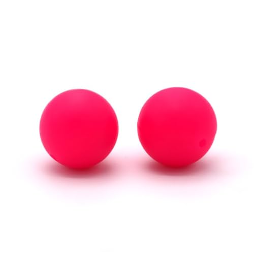 12mm 15mm 100 Stück Silikonperlen Silikon Perlen Sets Bedruckte Für Schlüsselanhänger Silicone Beads Stifte in Großpackung Armbänder Bulk Bunt Sport Silikonperlenring Zur Set (15mm,36) von ChongKuan