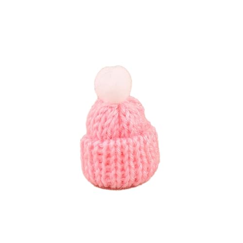 ChongKuan 200 Stück Mini Mützen Zum Basteln Mützchen Für Sorgenwürmchen Weihnachtsmützen Kleine Und Hüte Basteldekoration Puppe Gestrickt Ornamente Strickmützen Weihnachten (6-Pulver) von ChongKuan