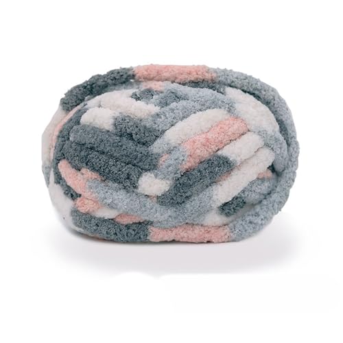 Chunky Yarn 25,6m 226g 2cm Dicke Wolle Zum Häkeln Handstricken Garn Flauschige Häkelwolle Für Schal Decke Schlauchgarn Plüschwolle Handstrickwolle Taschen Fluffy Wool Blanket Armstrickwolle (18) von ChongKuan