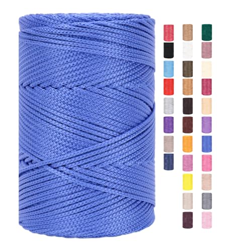 Makramee Garn 3mm X 225m Rope Zum Häkeln Taschen Baumwollschnur Polyester Bäckergarn Baumwollkordel Macrame Cord Baumwollgarn Baumwollfaden Geflochten Textilgarn Körbe Easy Yarn (18,1 Stück) von ChongKuan