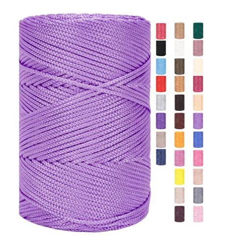 Makramee Garn 3mm X 225m Rope Zum Häkeln Taschen Baumwollschnur Polyester Bäckergarn Baumwollkordel Macrame Cord Baumwollgarn Baumwollfaden Geflochten Textilgarn Körbe Easy Yarn (19,1 Stück) von ChongKuan