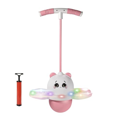 Panda Sprungball Mit Farbenfrohen Leichten 6 Verschiedene Designs Inklusive Praktischer Aufblaspumpe Ideal Für Indoor Und Outdoor Aktivitäten (C-mit Licht) von ChongKuan