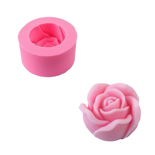 Silikonform Blumen Blume Silikonformen Gießformen Gießform 3d Silikon Blumem Groß Kerze Formen Blüten Blüte Blumensilikonform Set Silikongießform Kerzen Kerzenform Blumenformen (3D Rose) von ChongKuan