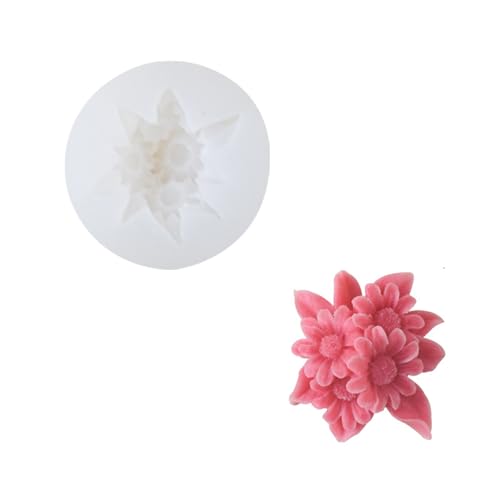 Silikonform Blumen Blume Silikonformen Gießformen Gießform 3d Silikon Blumem Groß Kerze Formen Blüten Blüte Blumensilikonform Set Silikongießform Kerzen Kerzenform Blumenformen (Chrysantheme A) von ChongKuan