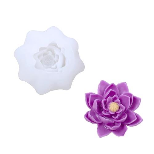Silikonform Blumen Blume Silikonformen Gießformen Gießform 3d Silikon Blumem Groß Kerze Formen Blüten Blüte Blumensilikonform Set Silikongießform Kerzen Kerzenform Blumenformen (Lotus) von ChongKuan