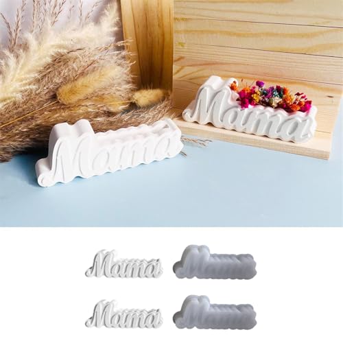 Silikonform Mama Silikonformen Gießformen Muttertag Gießform Silikon Zum Letter Silicone Mold Geburtstag Buchstaben Liebe Gipsformen Gießen Geburtstagsthema Set Kerzenhalter (2) von ChongKuan