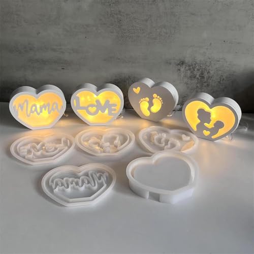 Silikonform Mama Silikonformen Gießformen Muttertag Gießform Silikon Zum Letter Silicone Mold Geburtstag Buchstaben Liebe Gipsformen Gießen Geburtstagsthema Set Kerzenhalter (7) von ChongKuan