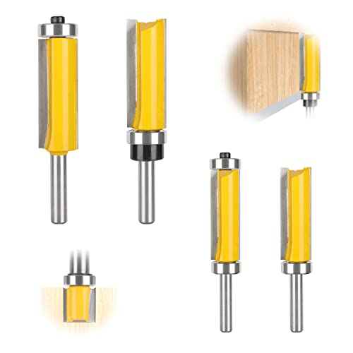 4 Stück Bündigfräser 8mm Schaft, Bündigfräser Kugellager Oben, Schneiden Durchmesser Holz Fräser Router Bit Oberfräser, für Holzbearbeitung, Top/Bottom Bearing Flush Trim Bit Holzbearbeitung (4) 4 Stück Bündigfräser 8mm Schaft, Bündigfräser Kugellager Oben, Schneiden Durchmesser Holz Fräser Router Bit Oberfräser, für Holzbearbeitung, Top/Bottom Bearing Flush Trim Bit Holzbearbeitung (4) von Choonjin