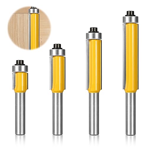4 Stück Bündigfräser Kugellager Oben, Bündigfräser 8mm Schaft, Ent Bündigfräser, Kanten Kopierfräser mit Kugellager, Nutfräser Bündigfräser Set Holzbearbeitungs Schneidwerkzeug für Holz 4 Stück Bündigfräser Kugellager Oben, Bündigfräser 8mm Schaft, Ent Bündigfräser, Kanten Kopierfräser mit Kugellager, Nutfräser Bündigfräser Set Holzbearbeitungs Schneidwerkzeug für Holz von Choonjin