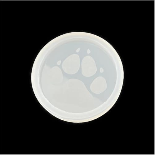 Silikonform Untersetzer Hunde-Pfote Rund – für Epoxidharz, UV-Harz, Beton, Jesmonite & Keraflott – 6cm/9cm/12cm – Handgemachte Gießform mit Gravur – DIY Resin Mold (6cm Durchmesser) von Chooseyours11