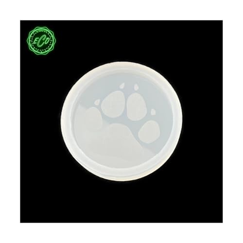 Silikonform Untersetzer Hunde-Pfote Rund – für Epoxidharz, UV-Harz, Beton, Jesmonite & Keraflott – 6cm/9cm/12cm – Handgemachte Gießform mit Gravur – DIY Resin Mold (6cm Durchmesser) von Chooseyours11