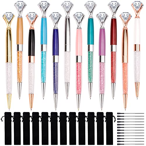 Chostky Kristall Diamant Stifte, Bling Kugelschreiber, Einziehbarer Metall Strass Stift Mit 12PCS Schwarze Tinte Nachfüllungen Und Kordelzug Taschen Für Schulbürobedarf Hochzeitsgeschenk Chostky Kristall Diamant Stifte, Bling Kugelschreiber, Einziehbarer Metall Strass Stift Mit 12PCS Schwarze Tinte Nachfüllungen Und Kordelzug Taschen Für Schulbürobedarf Hochzeitsgeschenk von Chostky