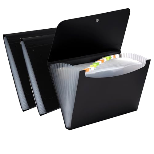 Chovbe Fächermappe A4, 13 Taschen, Akkordeon-Organizer mit Schnappverschluss, 450 Blatt Kapazität, tragbare Dokumentenmappe für Büro, Schule, Zuhause, 3 Stück Chovbe Fächermappe A4, 13 Taschen, Akkordeon-Organizer mit Schnappverschluss, 450 Blatt Kapazität, tragbare Dokumentenmappe für Büro, Schule, Zuhause, 3 Stück von Chovbe