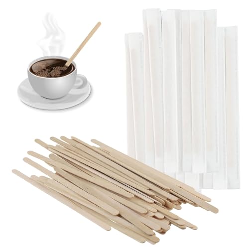 Chovbe Holzstäbchen 200 Stück - 14 cm Rührstäbchen aus Holz, Einweg Kaffeerührstäbchen, Umweltfreundliche Holz Rührstäbchen für Kaffee, Tee, Basteln Chovbe Holzstäbchen 200 Stück - 14 cm Rührstäbchen aus Holz, Einweg Kaffeerührstäbchen, Umweltfreundliche Holz Rührstäbchen für Kaffee, Tee, Basteln von Chovbe