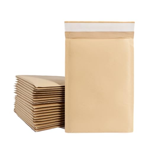 Chovbe Kleine gepolsterte Briefumschläge, 160 x 220 mm, Braun, 20 Stück, Luftpolster-Versandtaschen mit gepolstertem Schutz und selbstklebendem Verschluss für sichere Verpackung Chovbe Kleine gepolsterte Briefumschläge, 160 x 220 mm, Braun, 20 Stück, Luftpolster-Versandtaschen mit gepolstertem Schutz und selbstklebendem Verschluss für sichere Verpackung von Chovbe