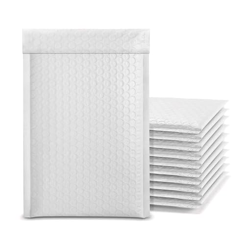 Chovbe Luftpolster-Versandtaschen, selbstklebend, 12 x 18 cm, Poly-Versandtaschen für Versand und Verpackung, Weiß, 30 Stück von Chovbe