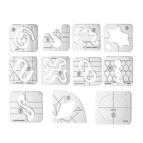 11-teiliges DIY-Quilt-Vorlagen-Set, Acryl-Vorlage, Lineal Serie 5, für DIY-Maschinen, Quilt-Lineal (11 Sets) von Chrees