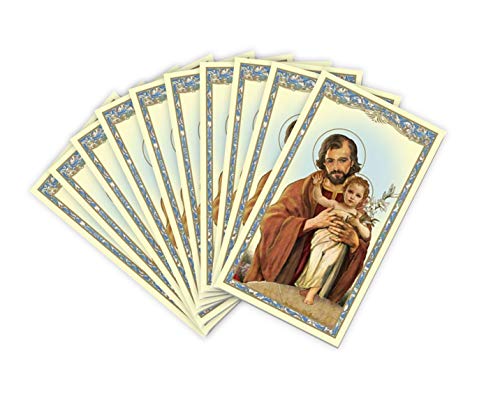 St. Joseph mit Kind Gebetskarte - Cardstock Heilige Karte mit Novena an St. Joseph Gebet auf der Rückseite (10 Stück) von Christian Brands