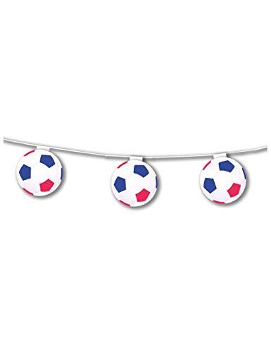 Fussball-Girlande Raumdekoration blau-weiss-rot 5m - Bunt von Christian Fabrications