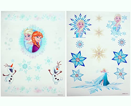 Christmas Inspirations Sticker Disney Die Eiskönigin Frozen Anna Elsa Olaf 30x40cm 2 Bögen selbsthaftend ohne Kleber, Blau von Christmas Inspirations